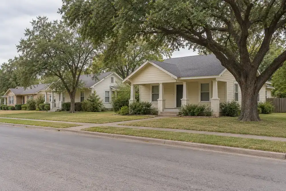 Illustration of a typical residential street in the Taylor, TX area